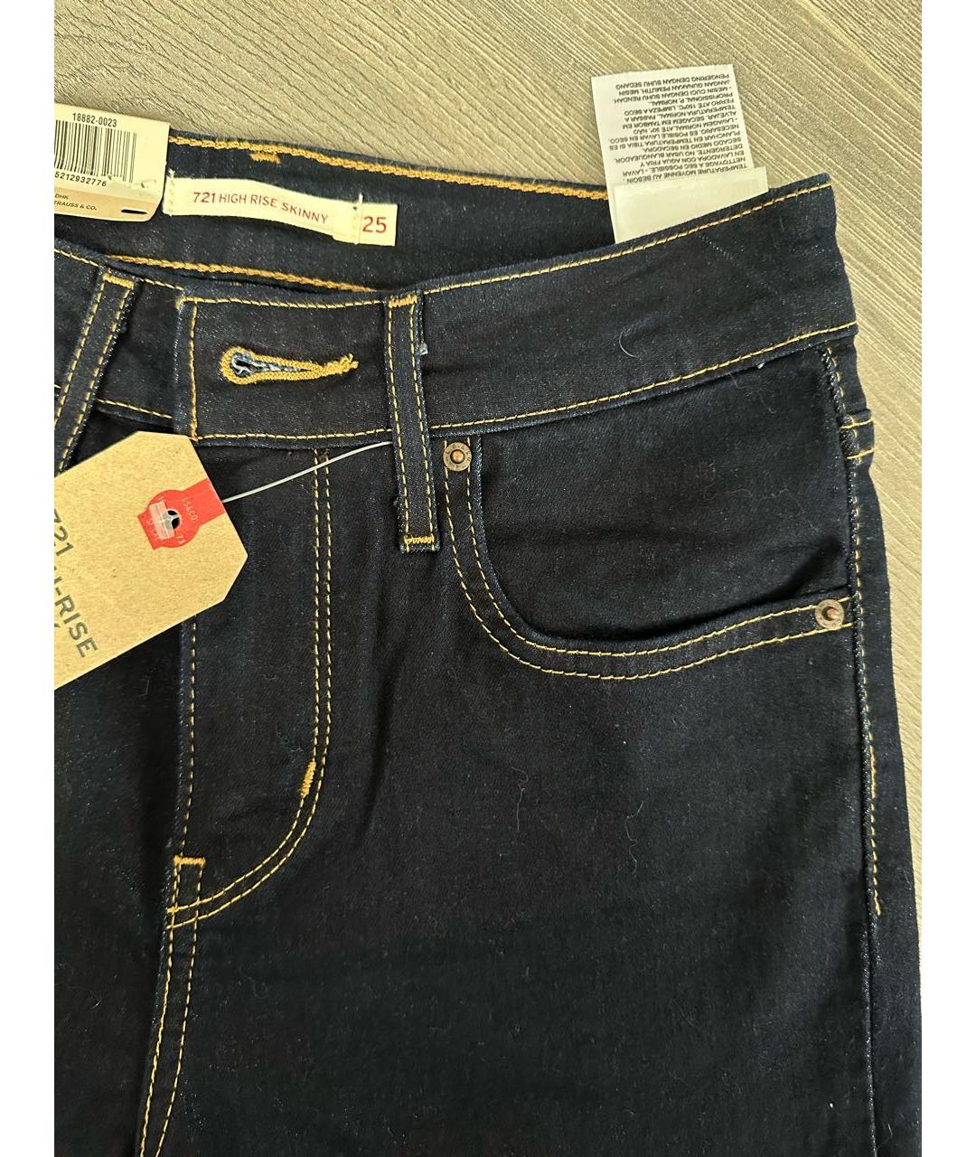 LEVI'S Темно-синие хлопко-эластановые джинсы слим, фото 4