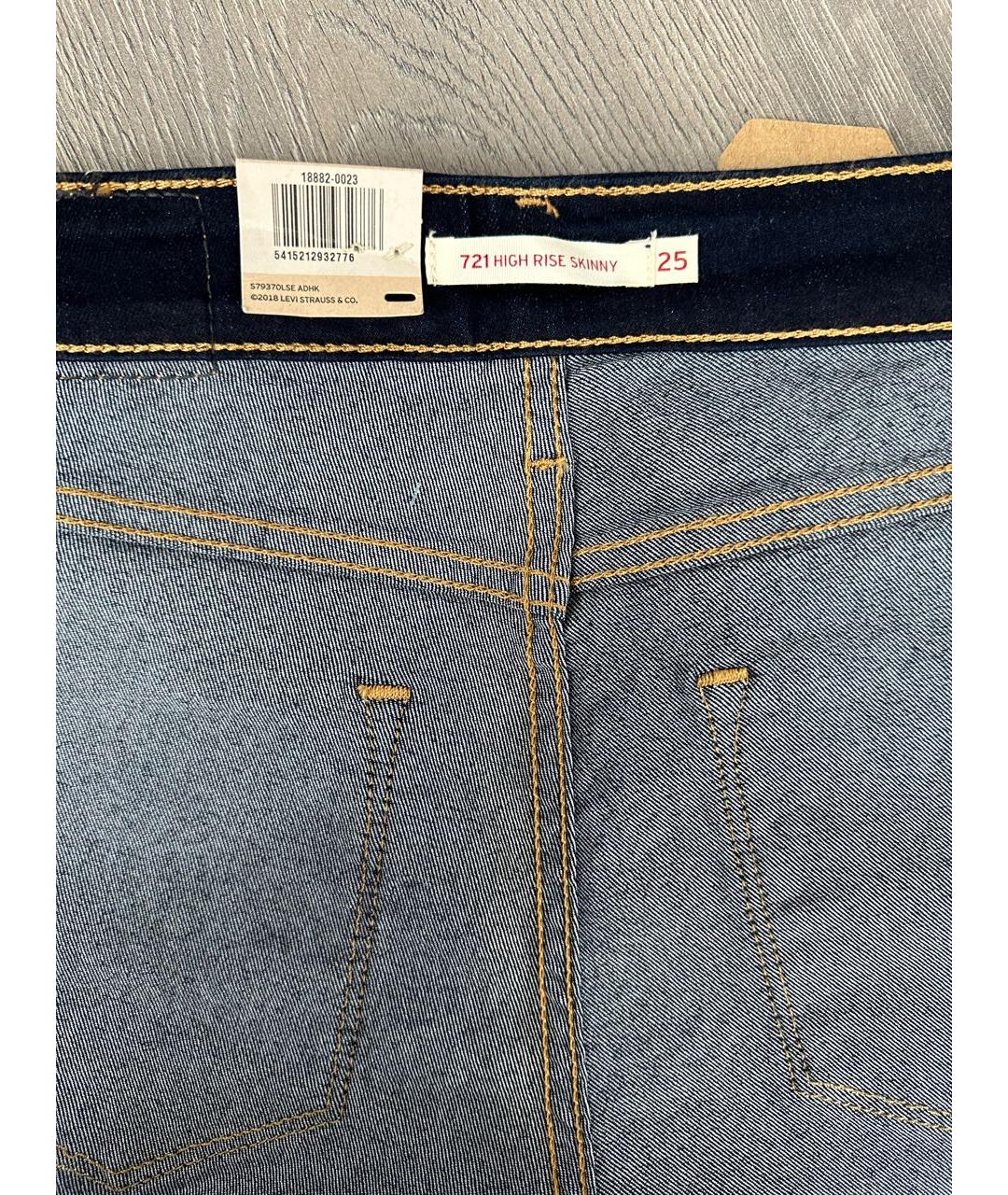 LEVI'S Темно-синие хлопко-эластановые джинсы слим, фото 3
