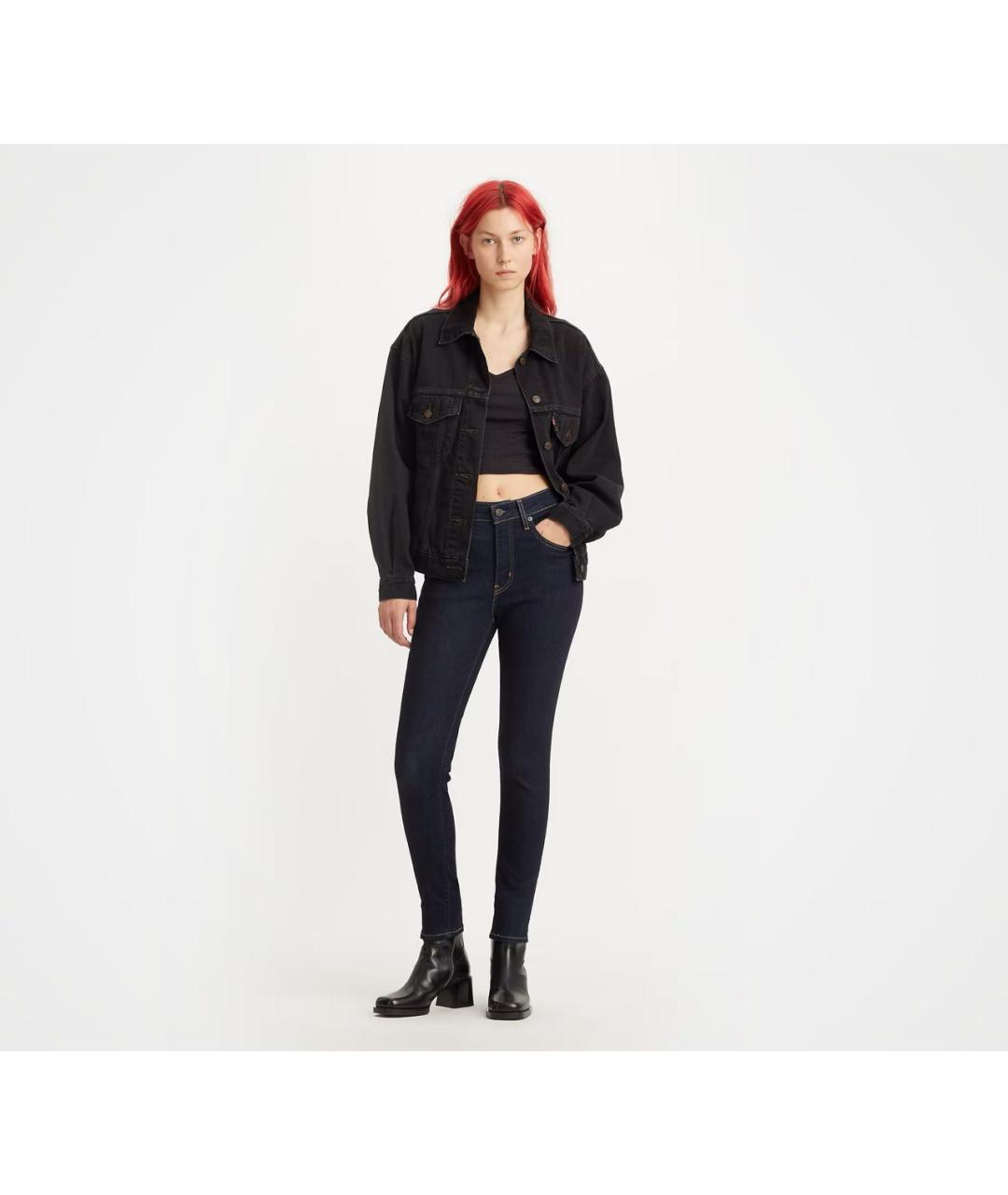 LEVI'S Темно-синие хлопко-эластановые джинсы слим, фото 5