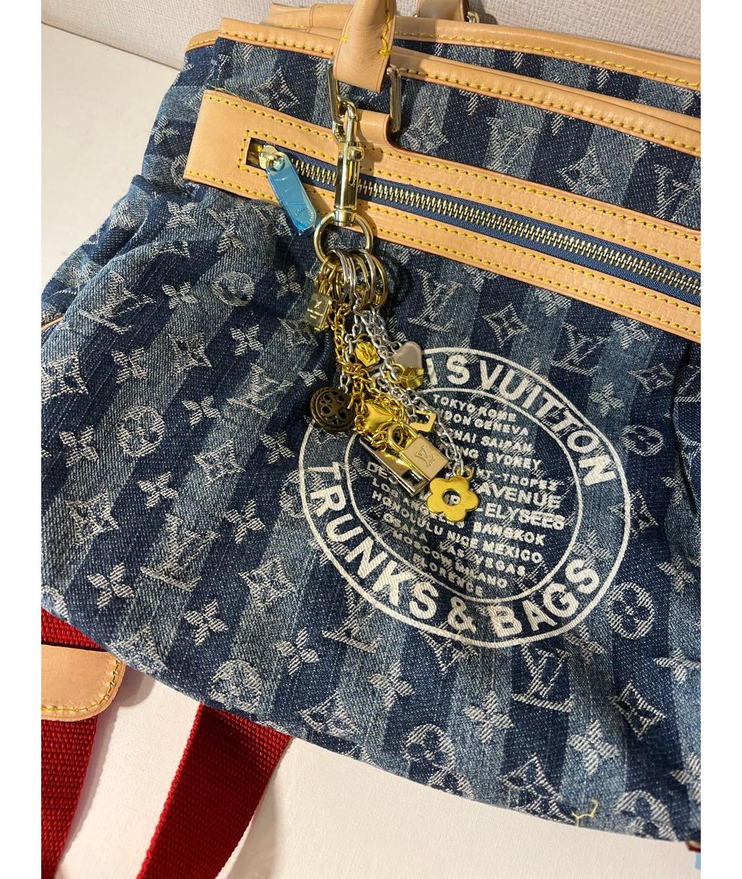 LOUIS VUITTON Синяя деним сумка с короткими ручками, фото 7