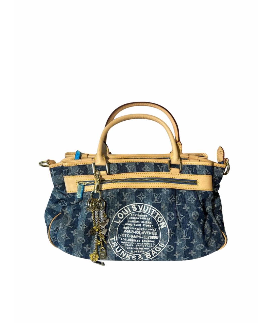 LOUIS VUITTON Синяя деним сумка с короткими ручками, фото 1