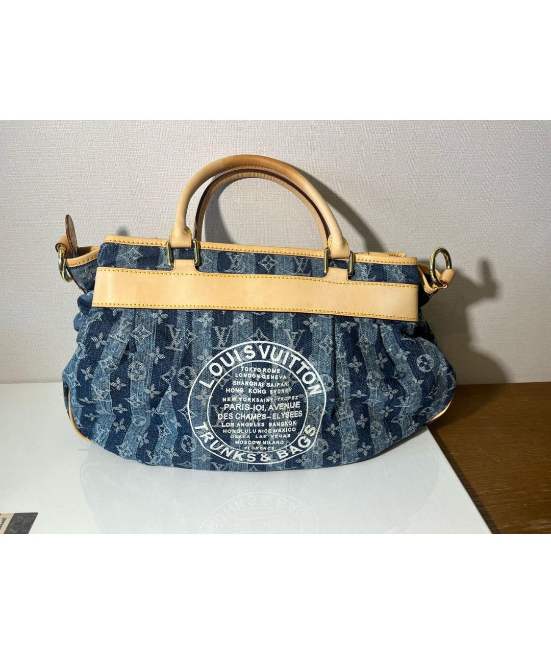 LOUIS VUITTON Синяя деним сумка с короткими ручками, фото 3