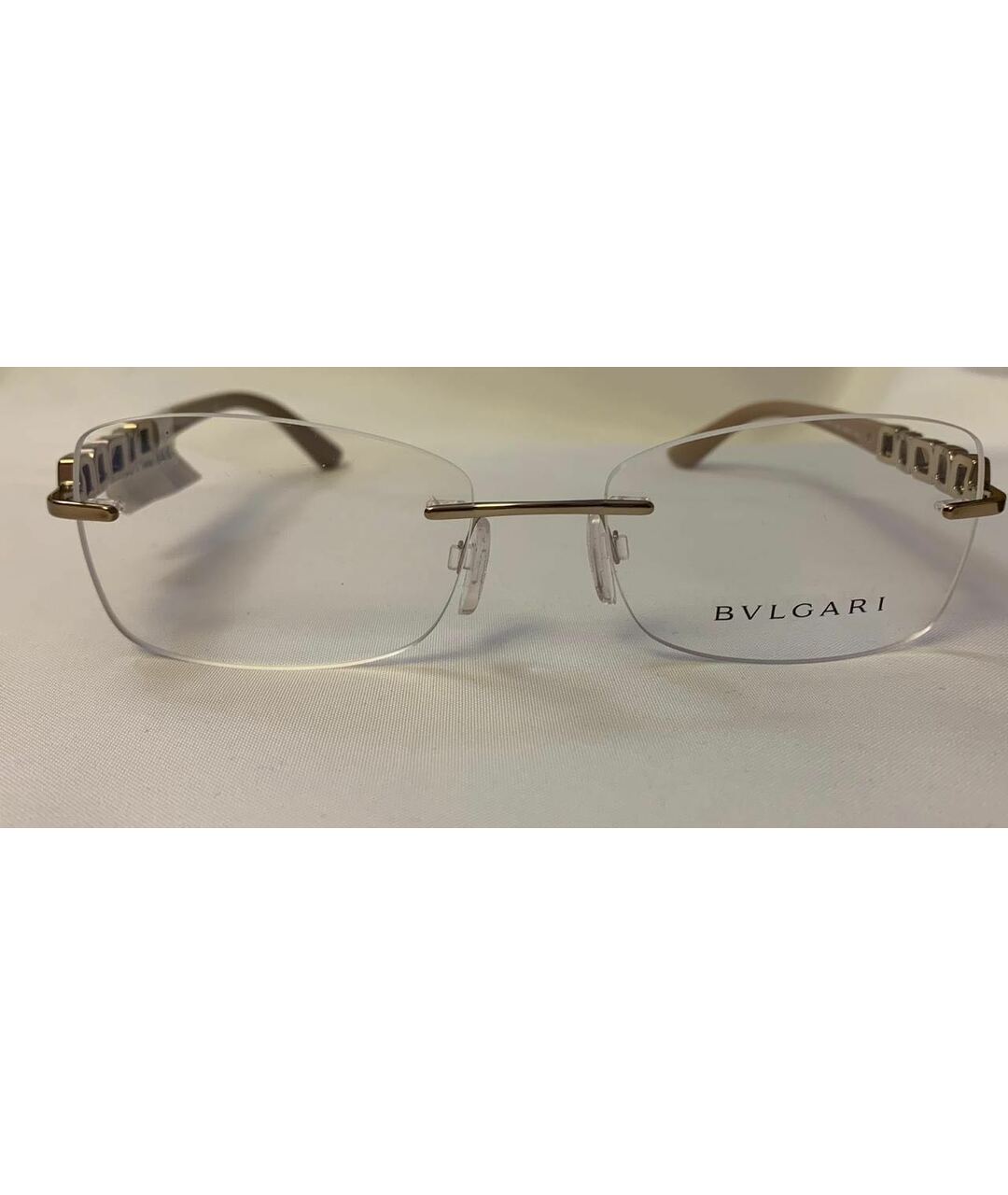 BVLGARI Бежевые металлические солнцезащитные очки, фото 3