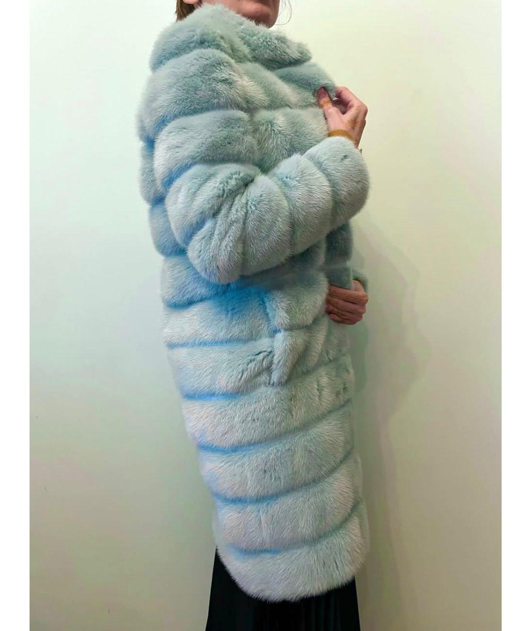 FENDI Голубая меховая шуба, фото 8