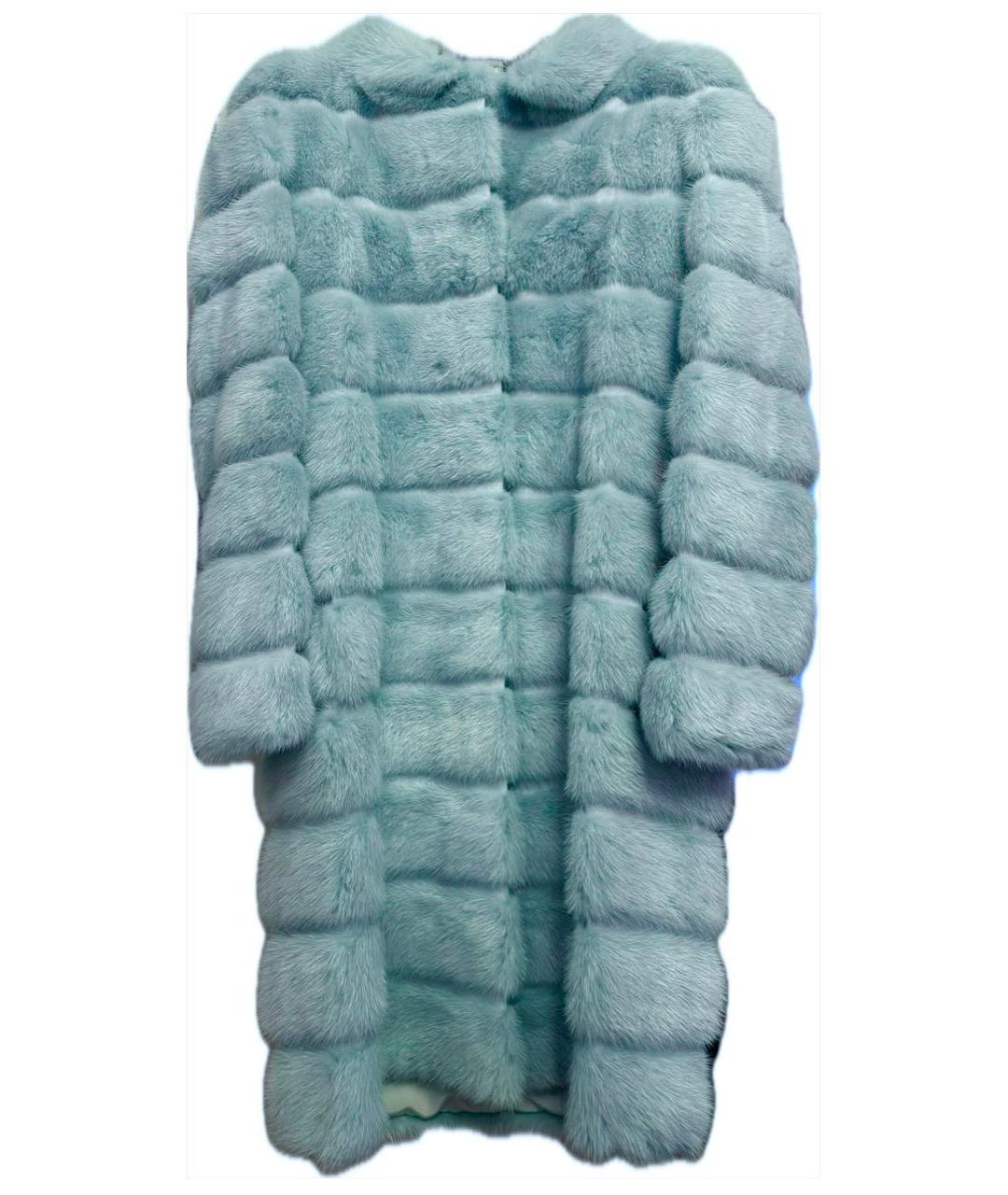 FENDI Голубая меховая шуба, фото 1