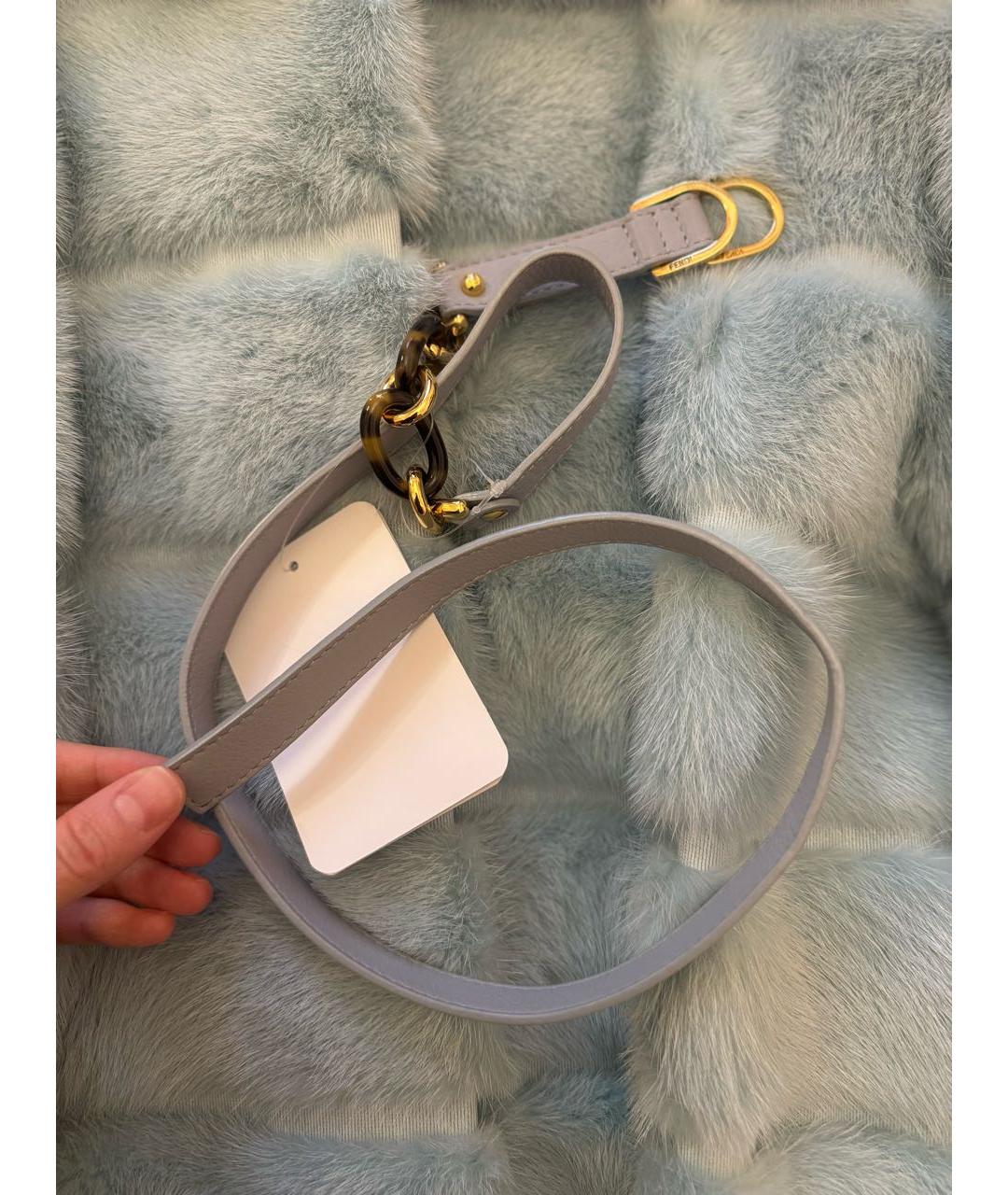 FENDI Голубая меховая шуба, фото 4