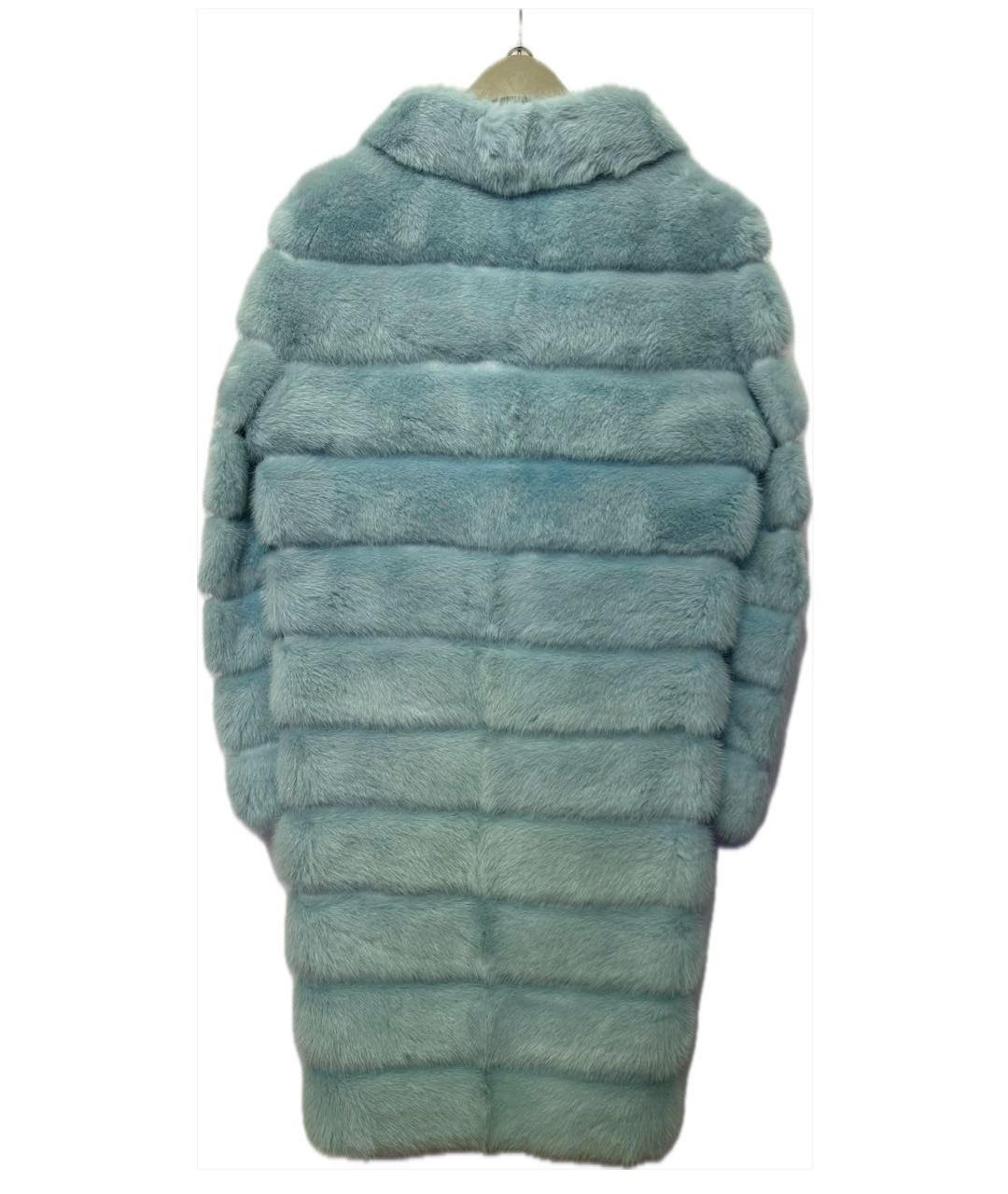 FENDI Голубая меховая шуба, фото 2