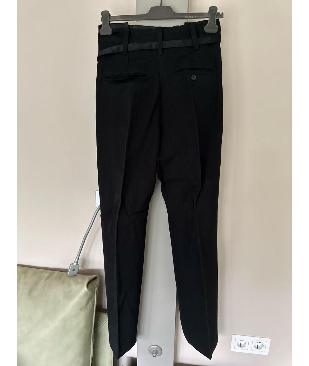 ANN DEMEULEMEESTER Черные прямые брюки, фото 2