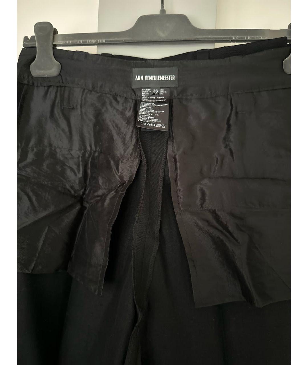 ANN DEMEULEMEESTER Черные прямые брюки, фото 3