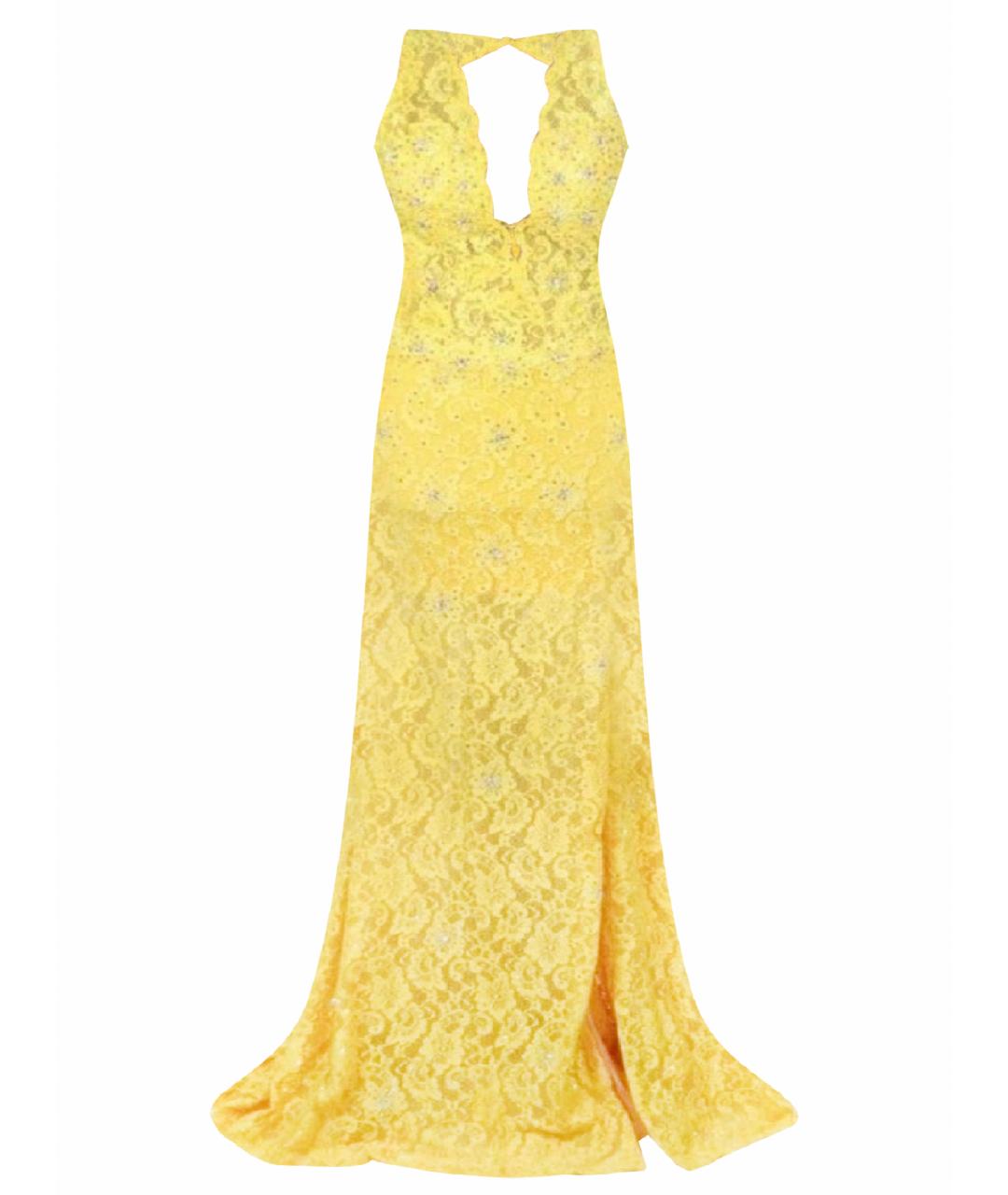 JOVANI Желтое кружевное вечернее платье, фото 1