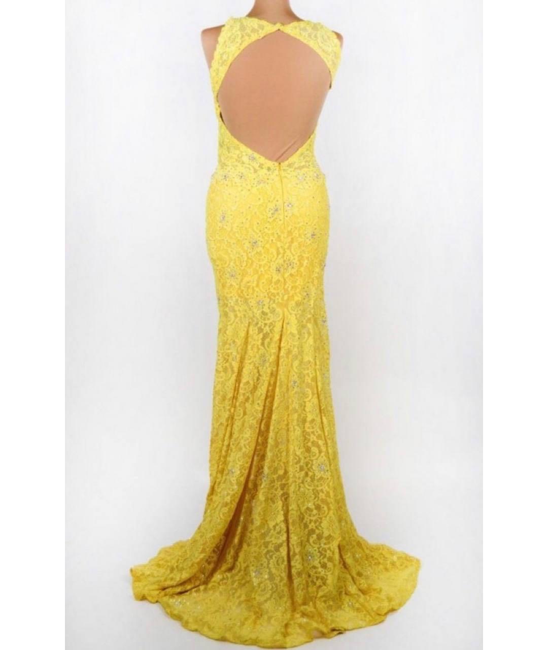 JOVANI Желтое кружевное вечернее платье, фото 2