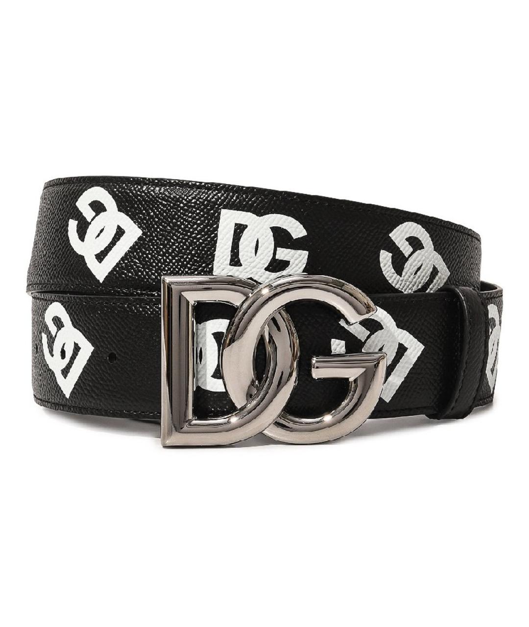 DOLCE&GABBANA Черный кожаный ремень, фото 1