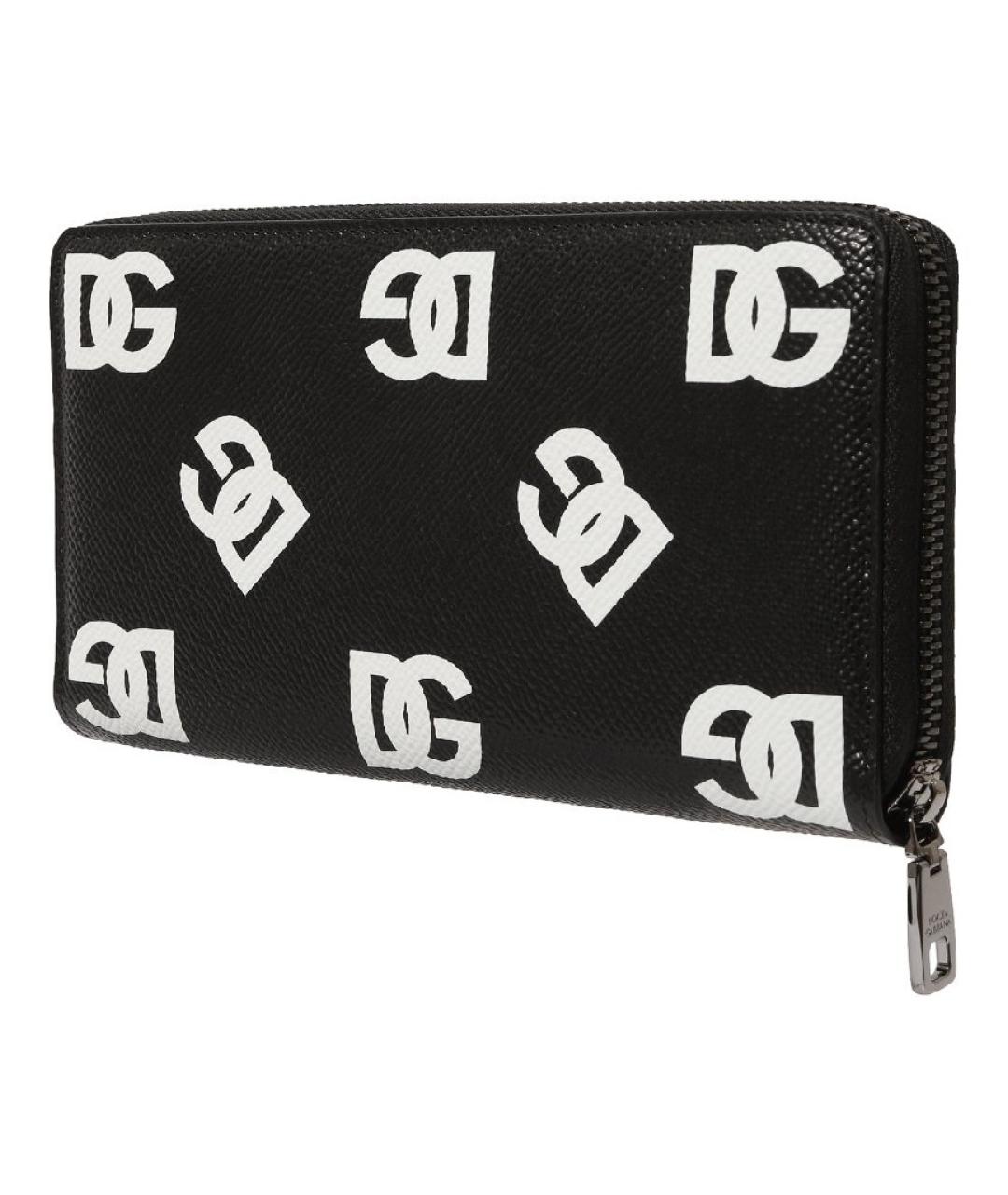 DOLCE&GABBANA Черный кожаный кошелек, фото 2