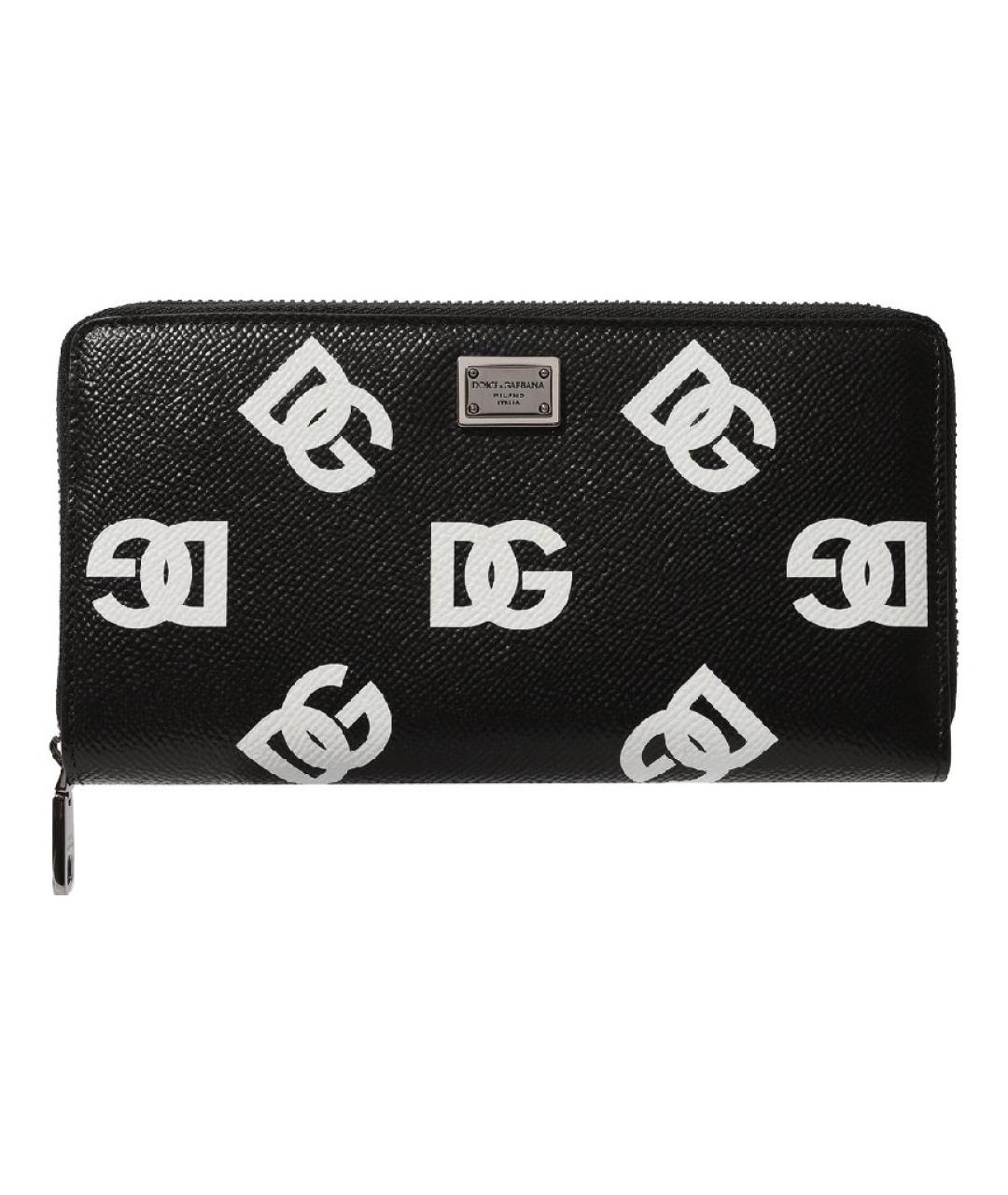 DOLCE&GABBANA Черный кожаный кошелек, фото 1