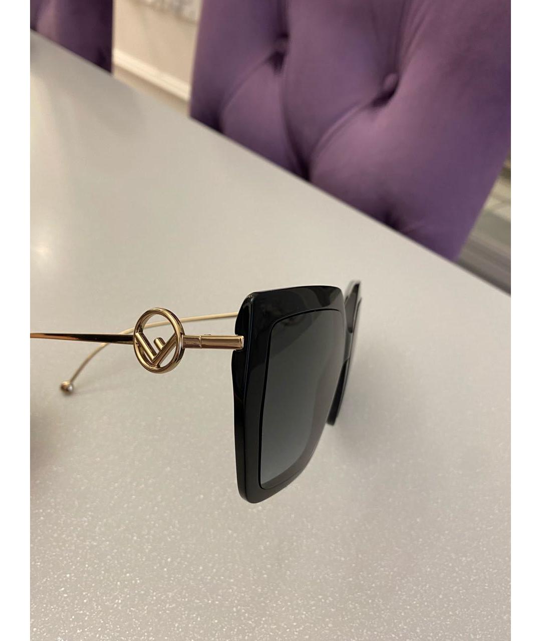 FENDI Черные металлические солнцезащитные очки, фото 3