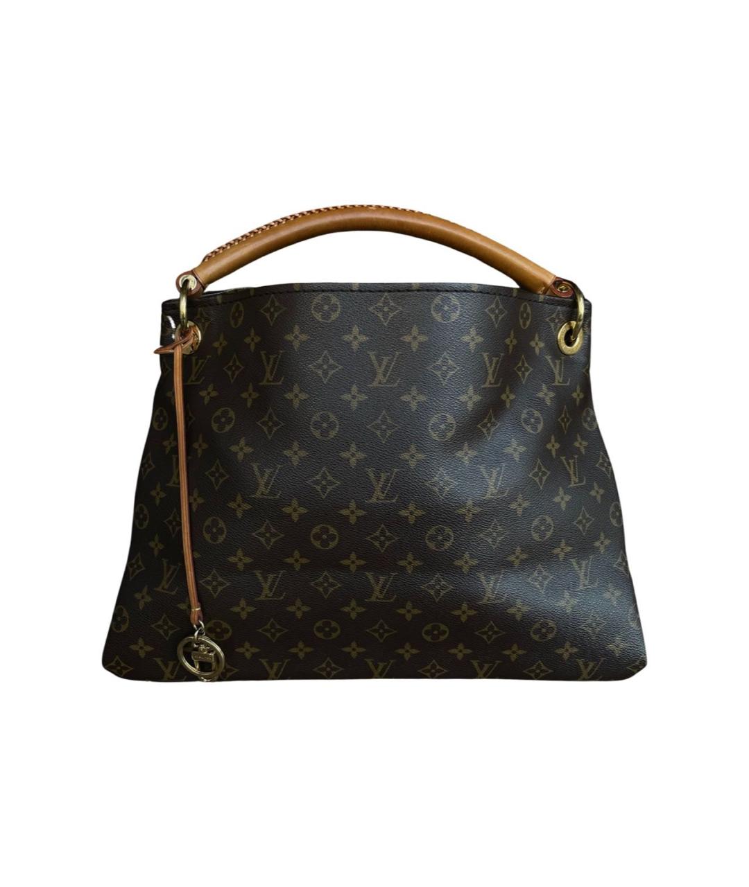 LOUIS VUITTON Коричневая кожаная сумка тоут, фото 7