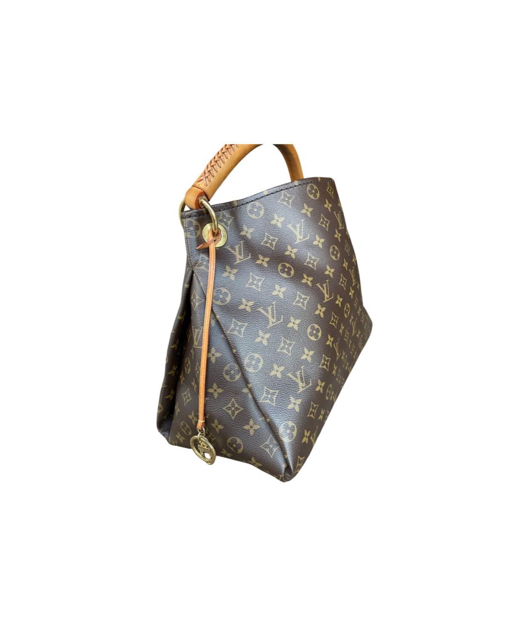LOUIS VUITTON Коричневая кожаная сумка тоут, фото 3