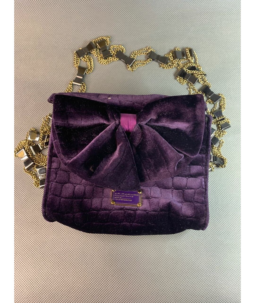 MARC BY MARC JACOBS Фиолетовая бархатная сумка тоут, фото 8