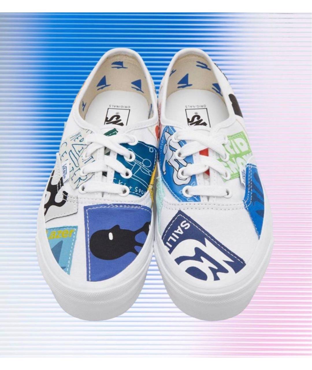 VANS Белые текстильные низкие кроссовки / кеды, фото 2