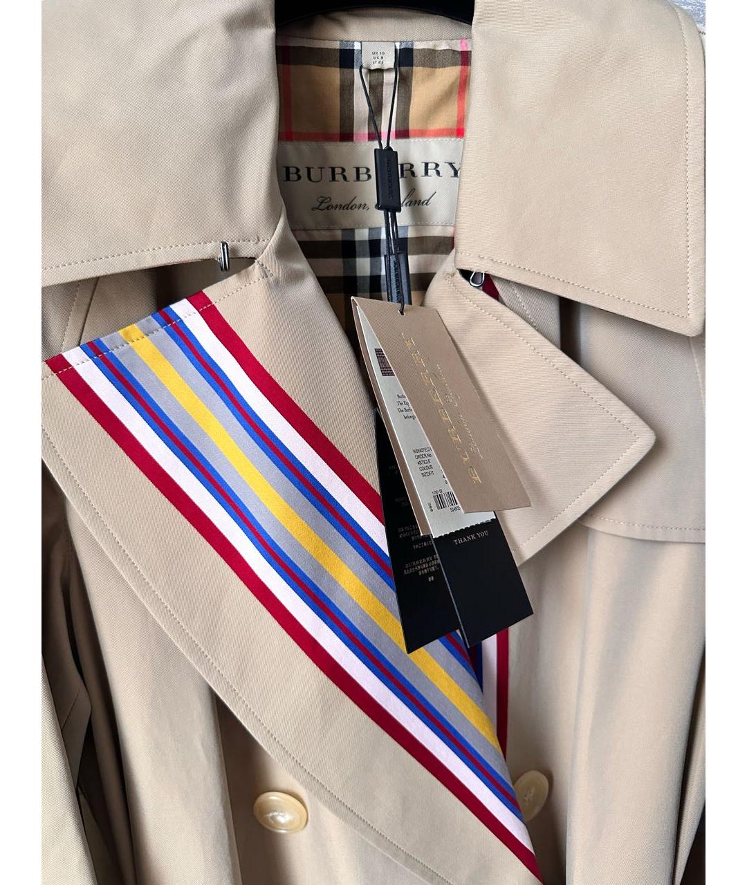 BURBERRY Бежевый хлопковый тренч/плащ, фото 3