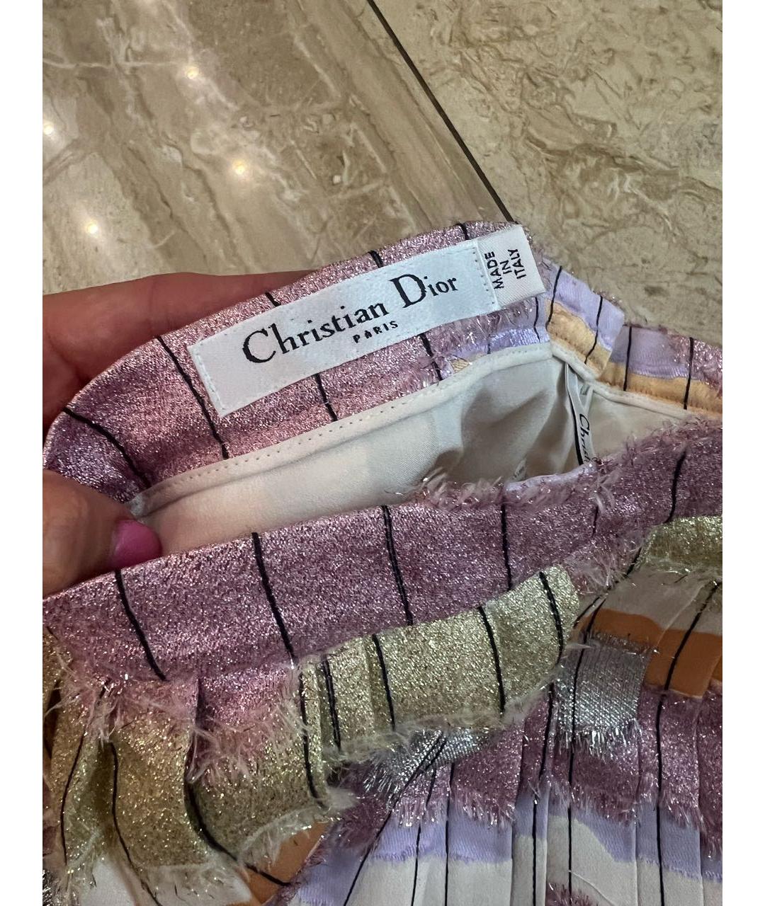 CHRISTIAN DIOR PRE-OWNED Мульти вискозная юбка мини, фото 3