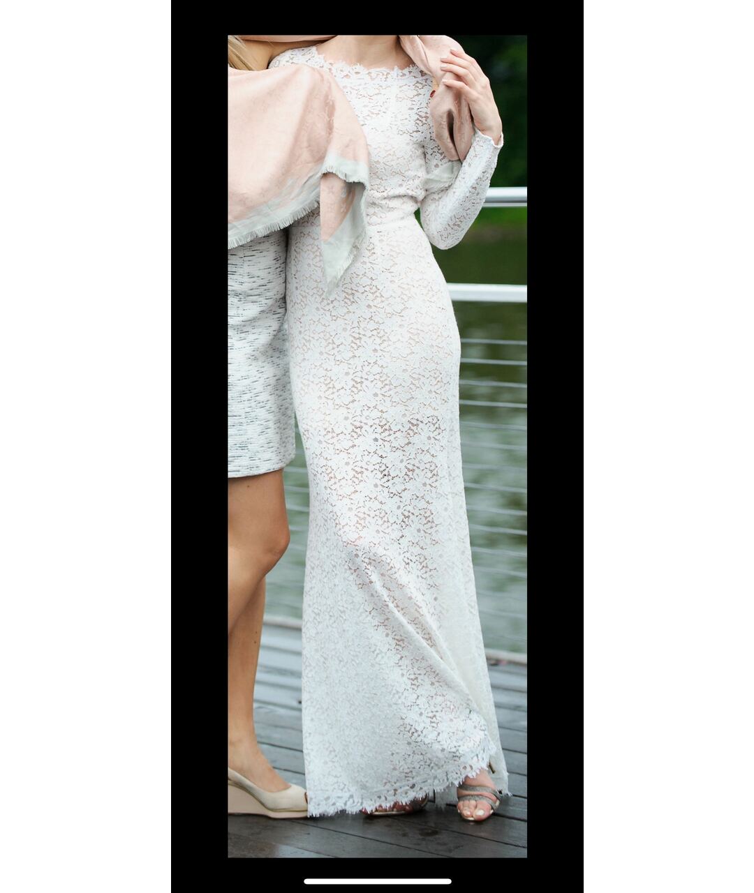 ELISABETTA FRANCHI Белое кружевное вечернее платье, фото 2