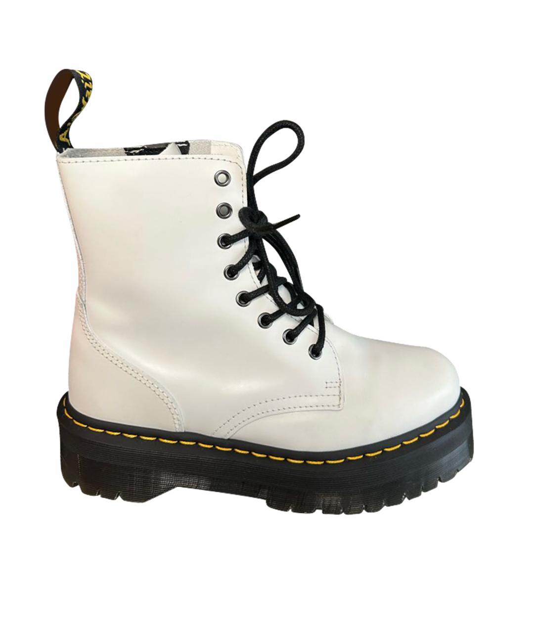 DR. MARTENS Белые кожаные ботинки, фото 1