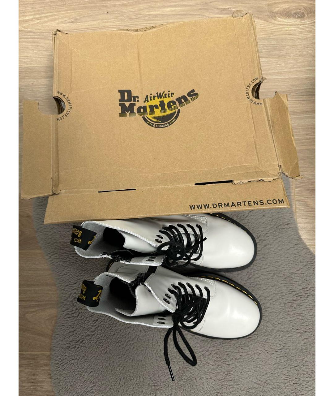 DR. MARTENS Белые кожаные ботинки, фото 3