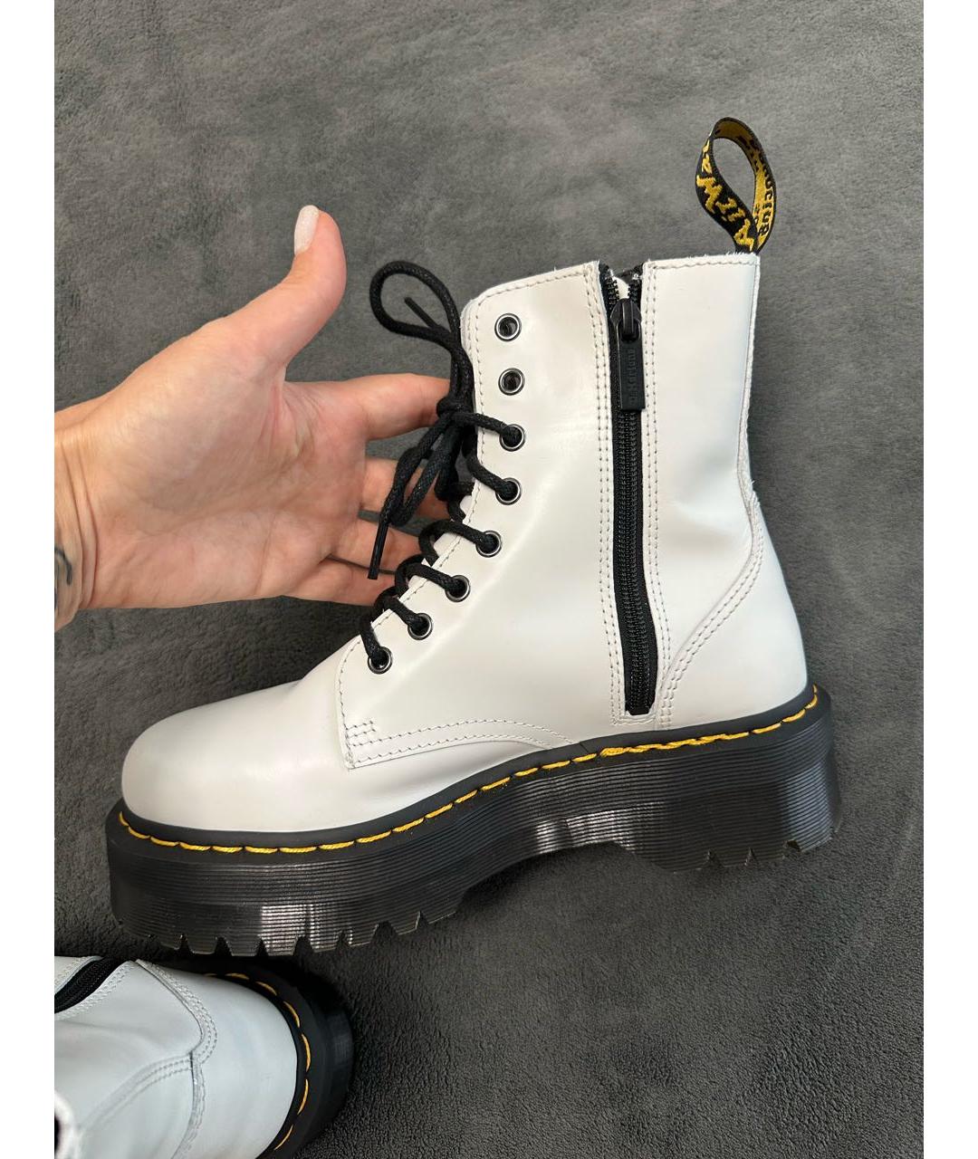 DR. MARTENS Белые кожаные ботинки, фото 2