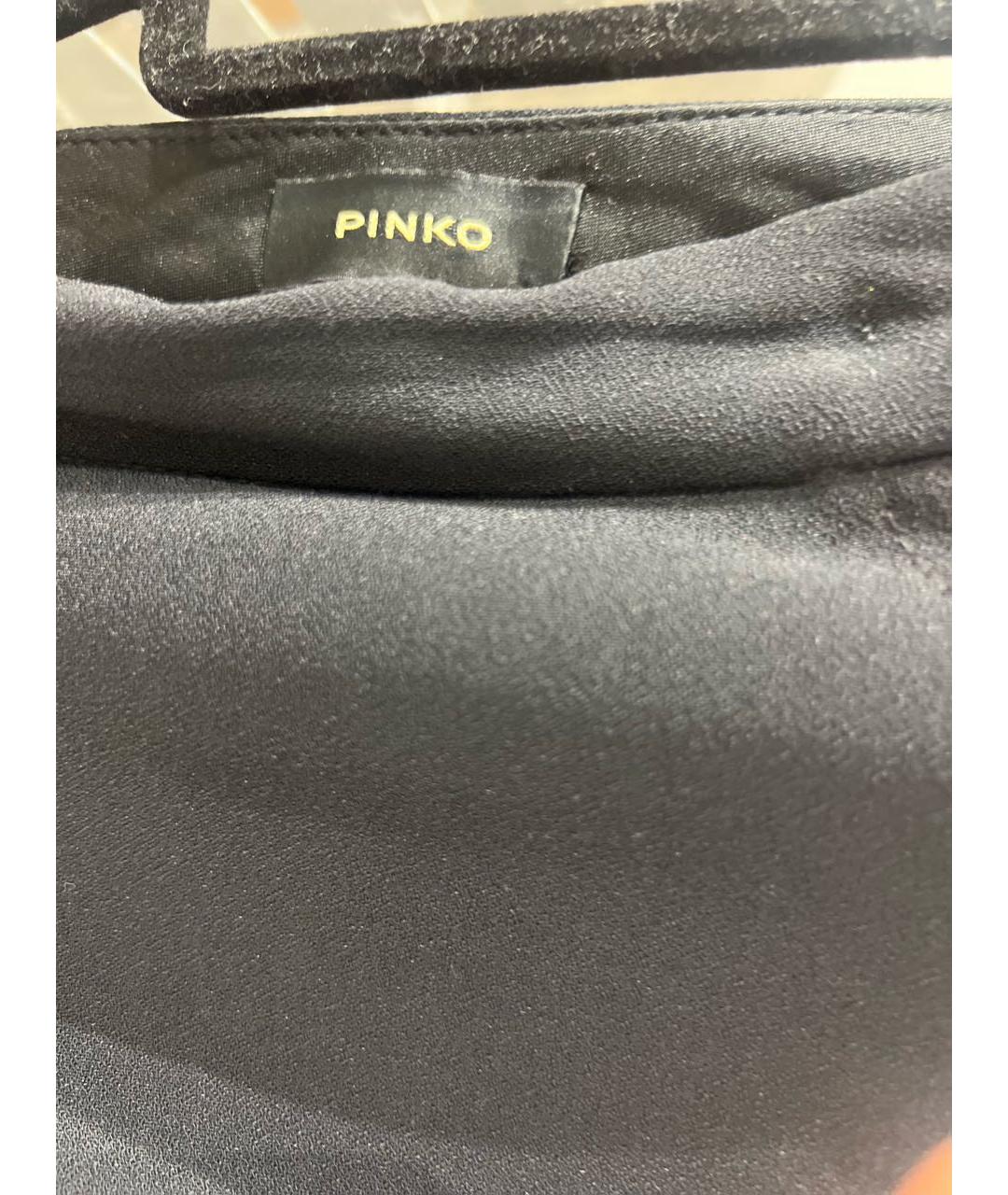 PINKO Черные полиэстеровые прямые брюки, фото 5