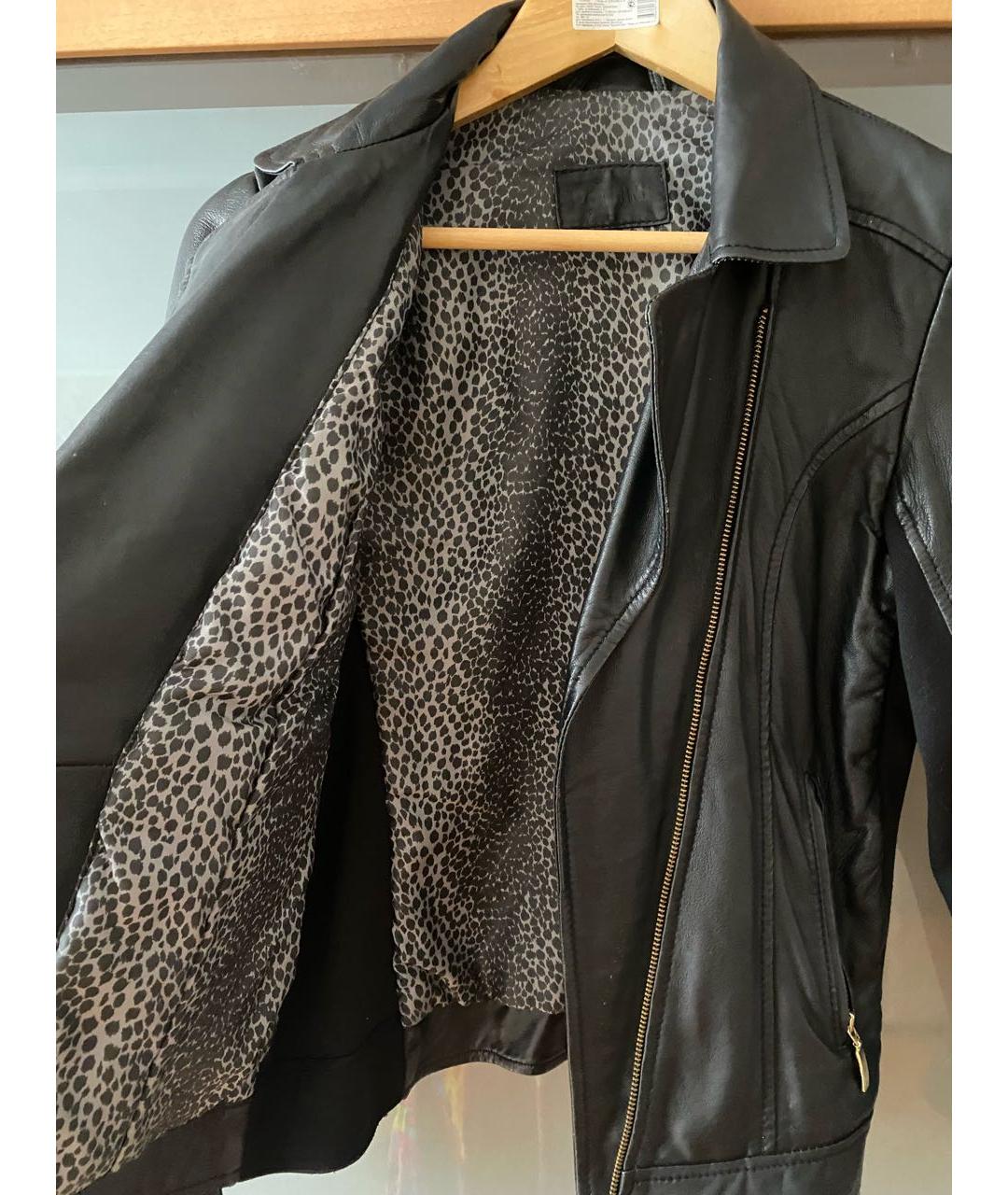 POLLINI Черная кожаная куртка, фото 3
