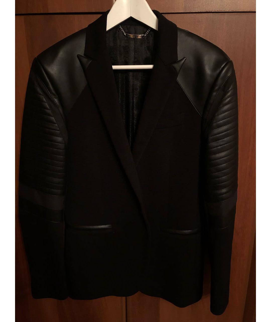 PHILIPP PLEIN Черный кожаный пиджак, фото 9