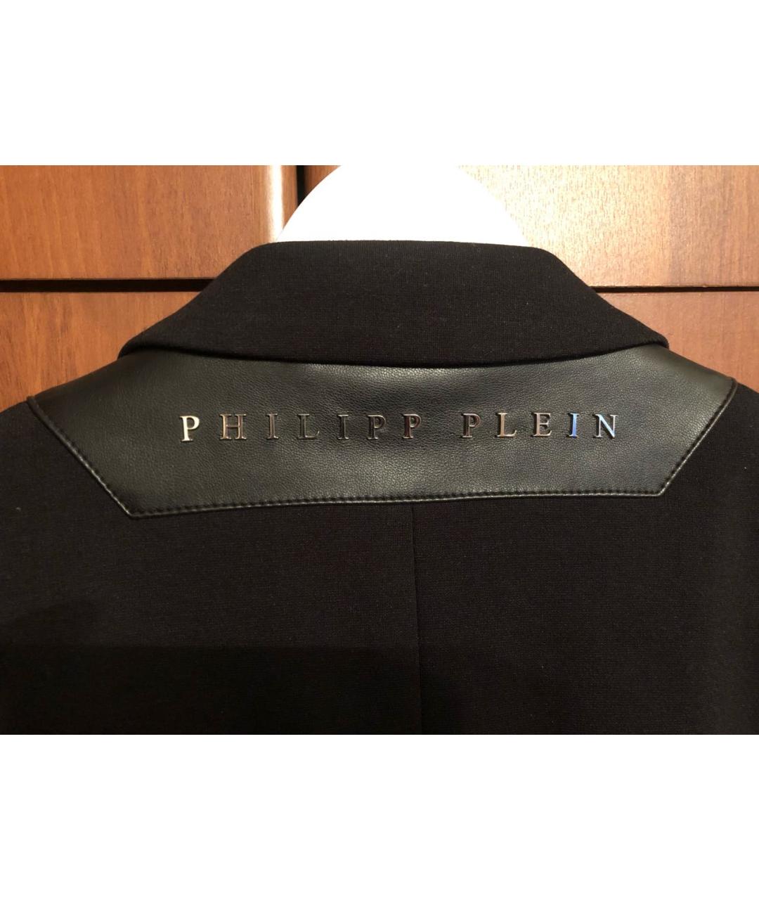 PHILIPP PLEIN Черный кожаный пиджак, фото 5