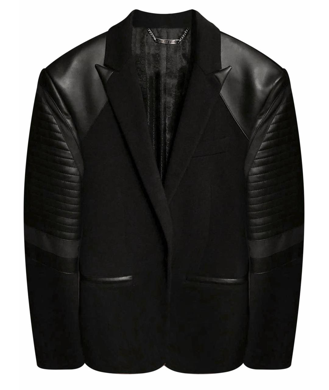 PHILIPP PLEIN Черный кожаный пиджак, фото 1