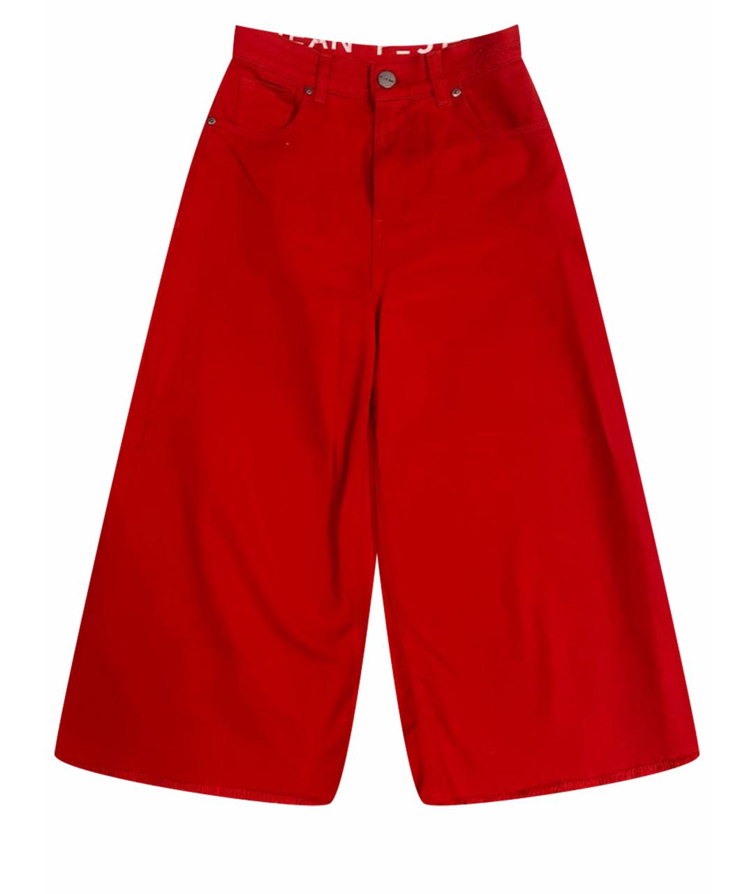 PINKO Красные хлопковые джинсы клеш, фото 1