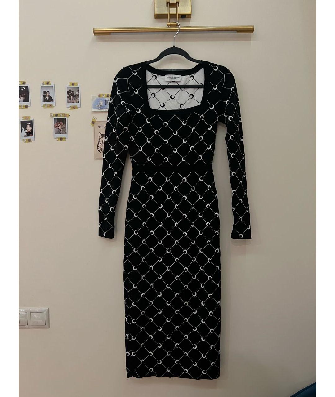 MARINE SERRE Черное вискозное вечернее платье, фото 5