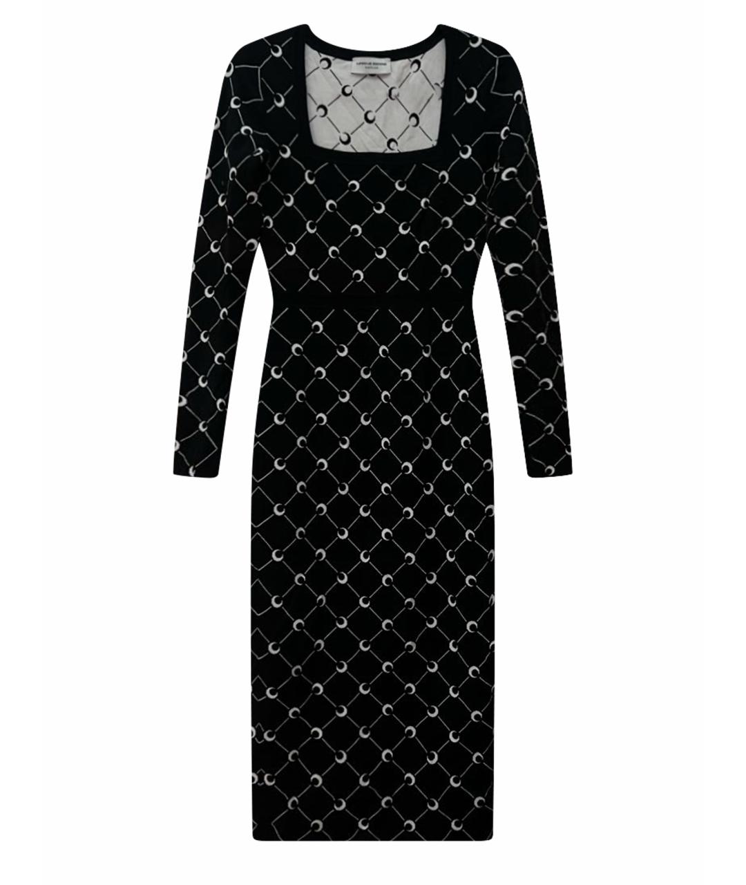 MARINE SERRE Черное вискозное вечернее платье, фото 1