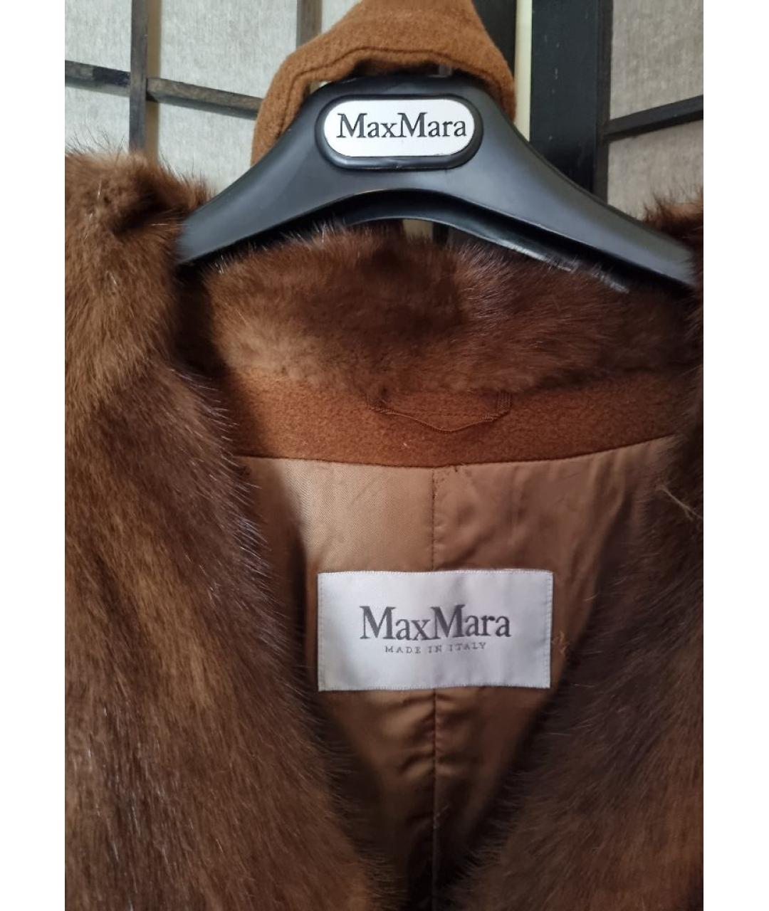 MAX MARA Коричневое шерстяное пальто, фото 3