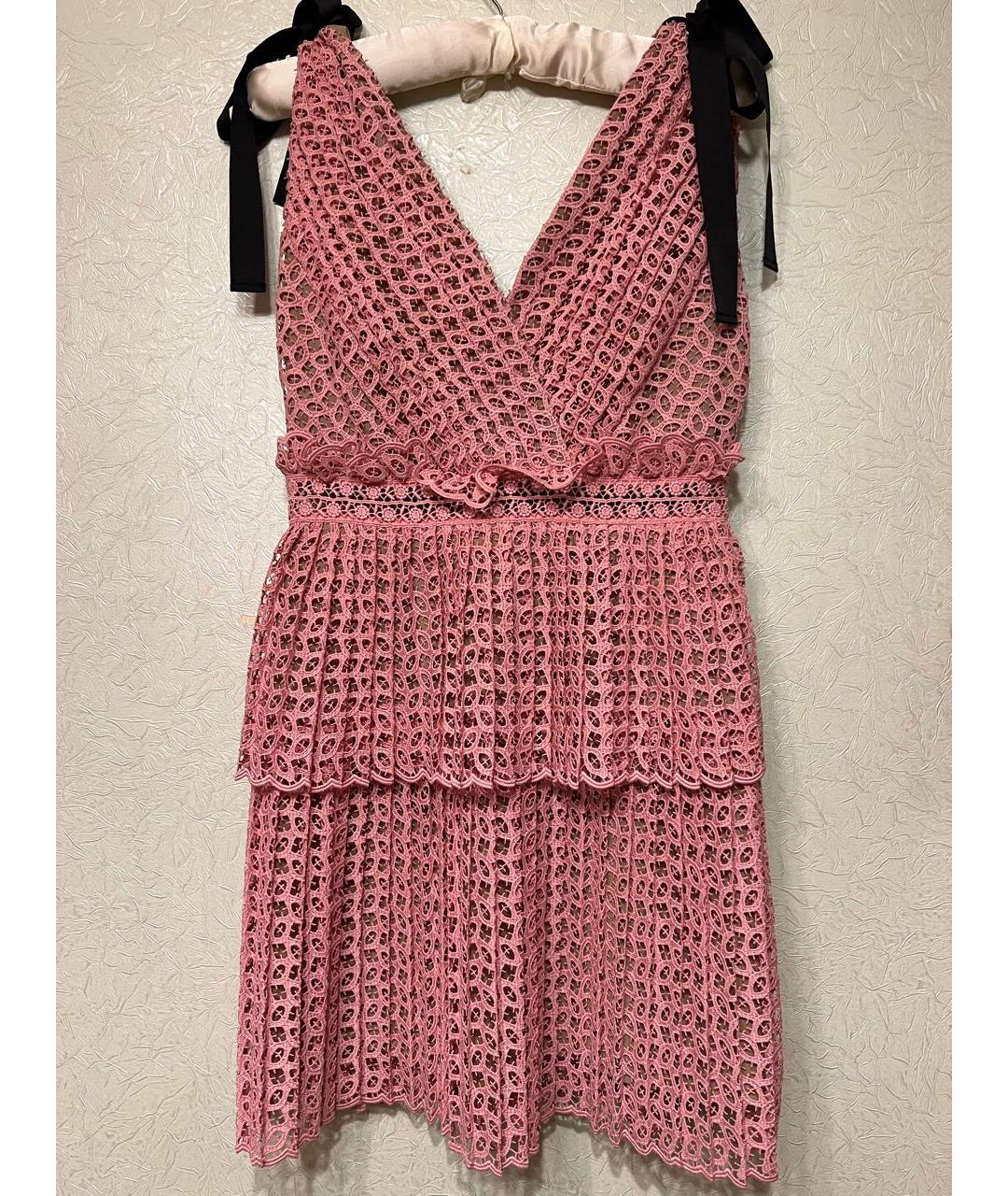 SELF-PORTRAIT Розовое коктейльное платье, фото 4