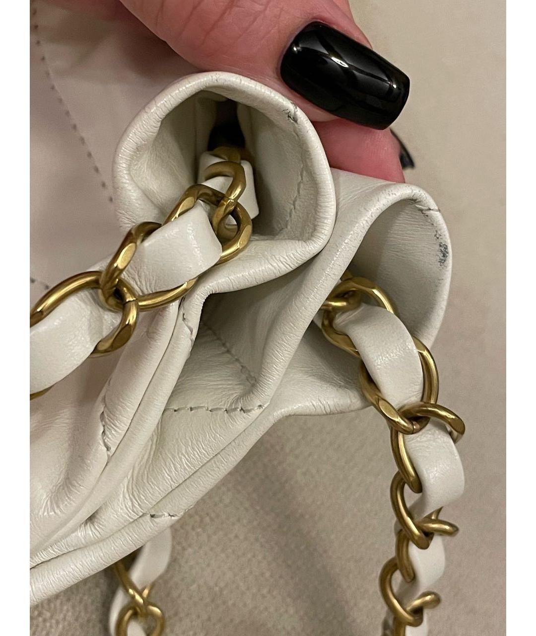 CHANEL PRE-OWNED Белая кожаная сумка тоут, фото 4