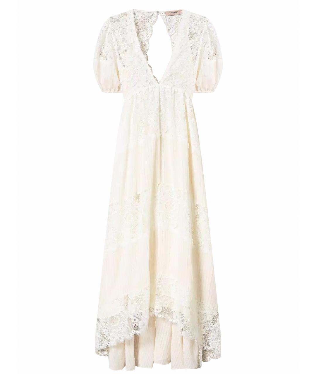 TWIN-SET Белое хлопковое платье, фото 1