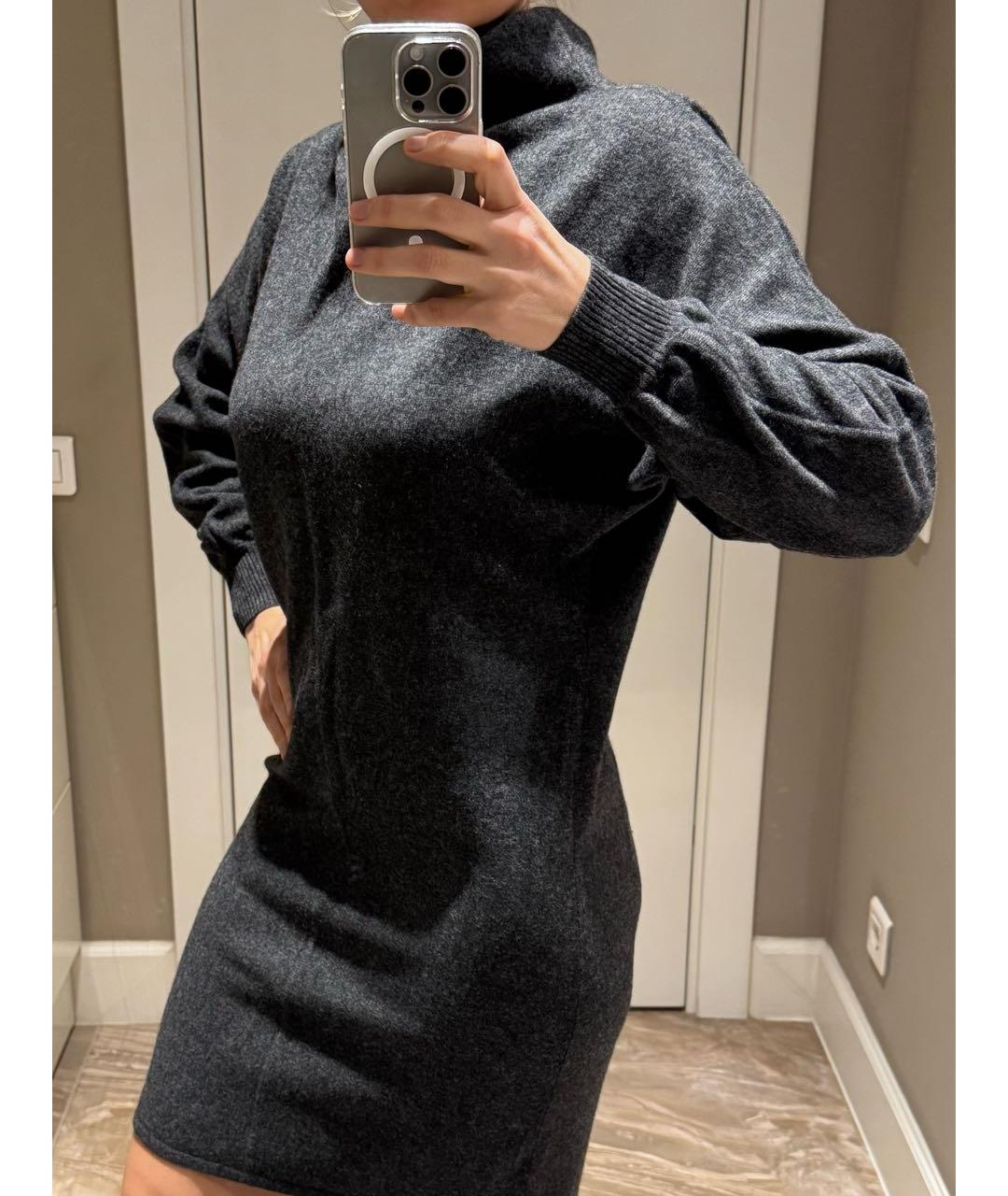 MAX MARA Серое шерстяное платье, фото 8