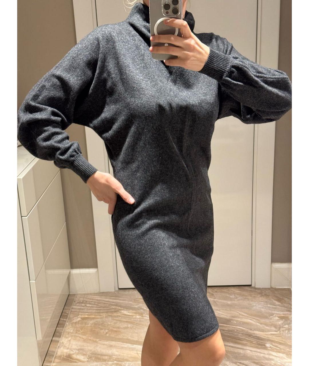 MAX MARA Серое шерстяное платье, фото 6