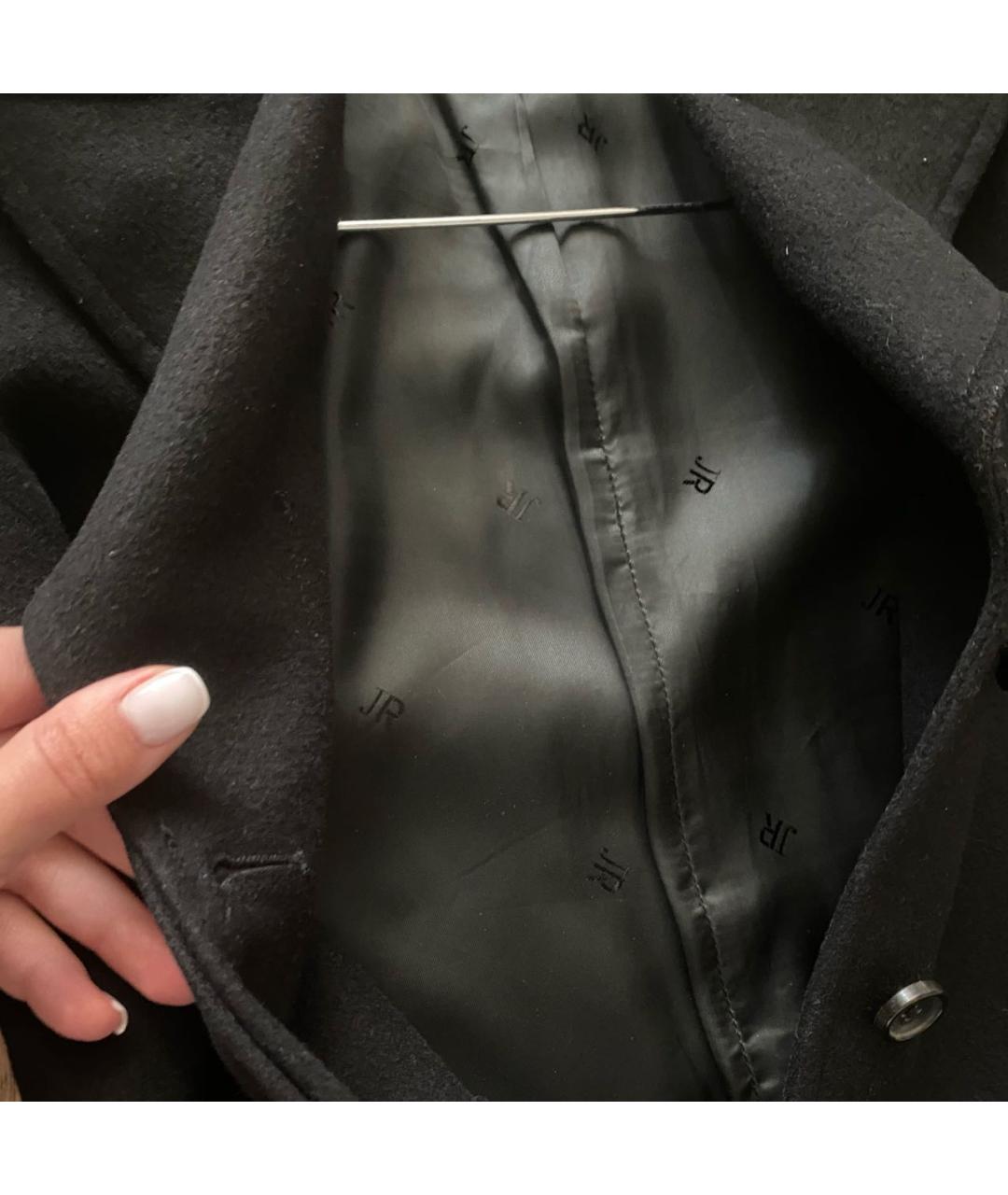JOHN RICHMOND Черное шерстяное пальто, фото 4