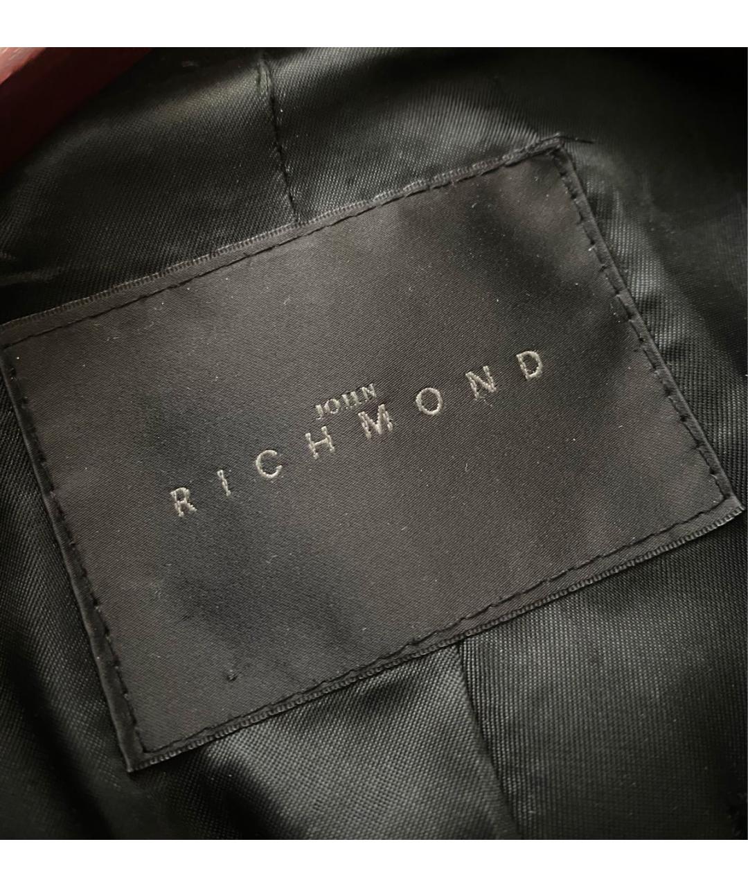 JOHN RICHMOND Черное шерстяное пальто, фото 3