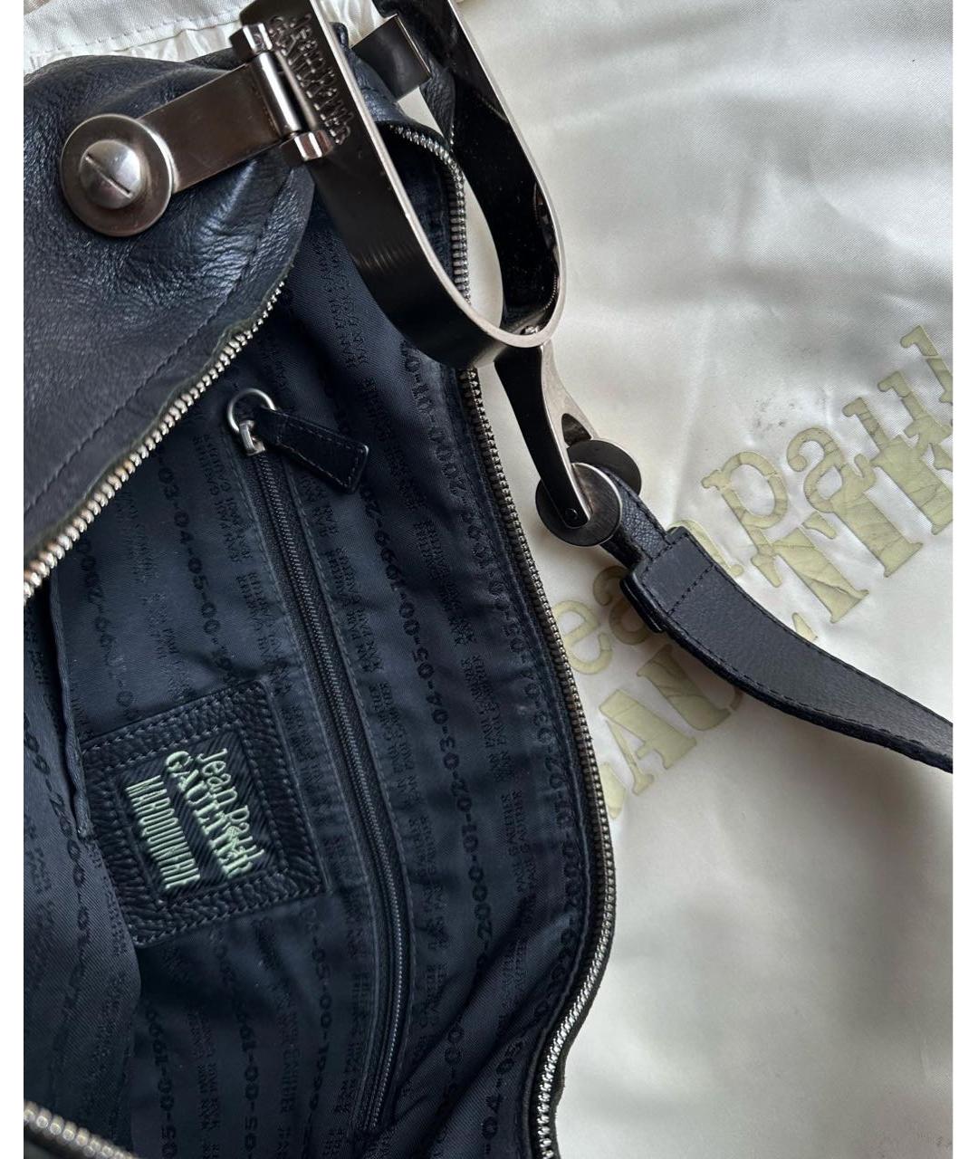 JEAN PAUL GAULTIER Черная кожаная сумка через плечо, фото 7