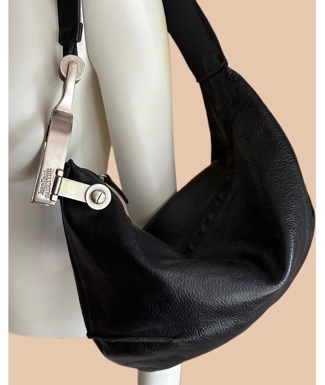 JEAN PAUL GAULTIER Черная кожаная сумка через плечо, фото 2