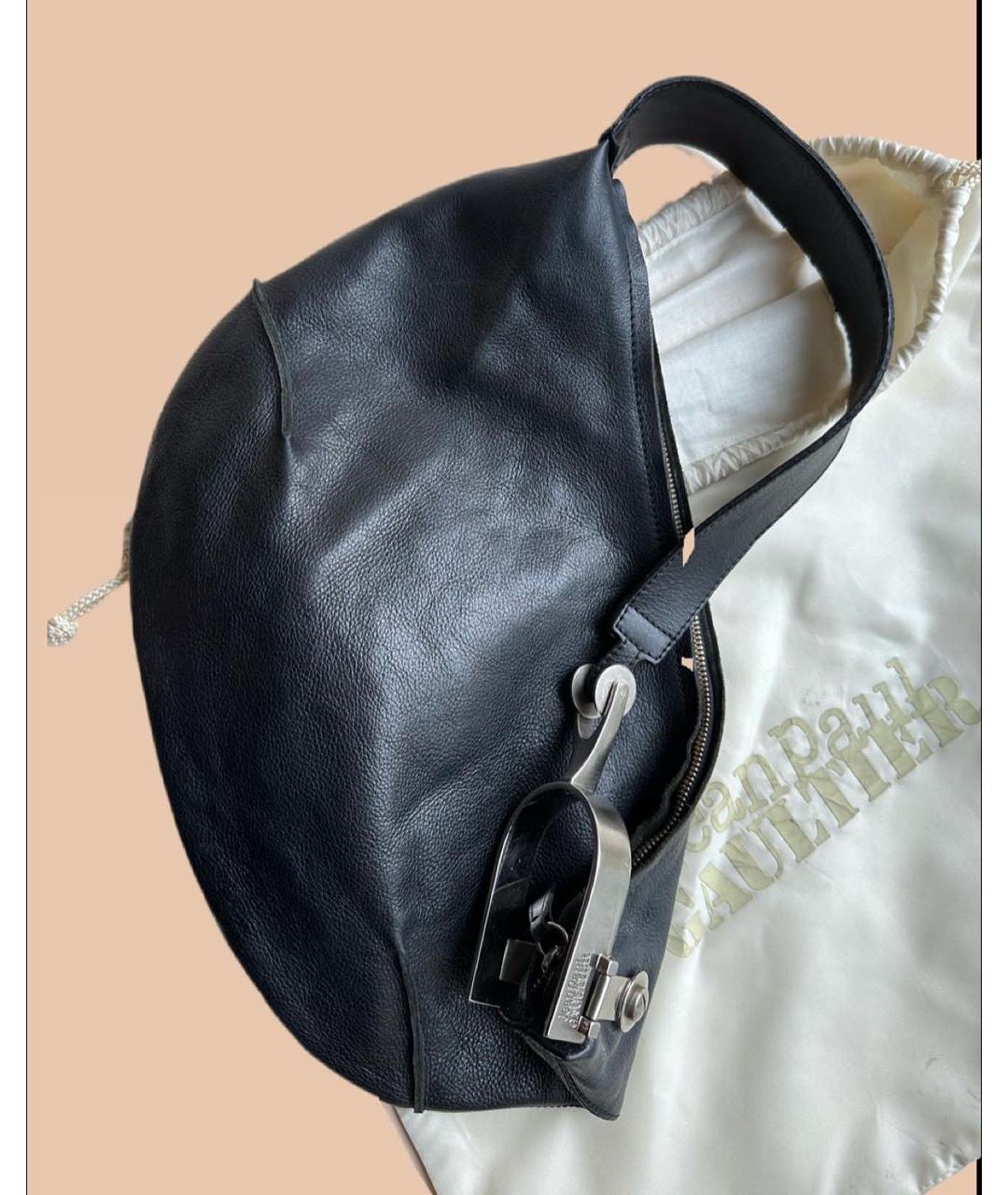 JEAN PAUL GAULTIER Черная кожаная сумка через плечо, фото 5