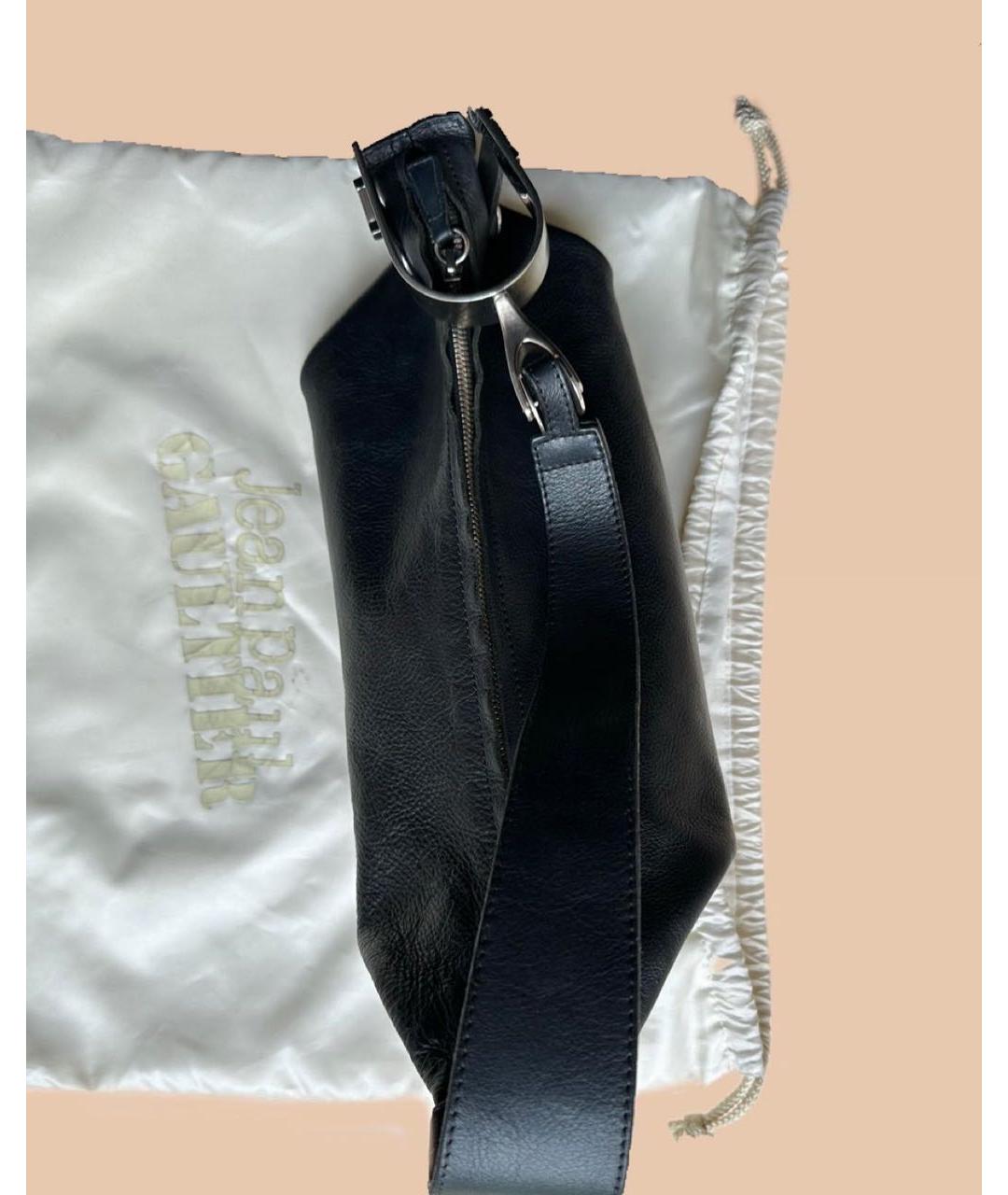 JEAN PAUL GAULTIER Черная кожаная сумка через плечо, фото 4