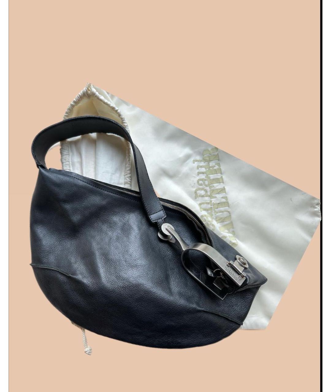 JEAN PAUL GAULTIER Черная кожаная сумка через плечо, фото 3